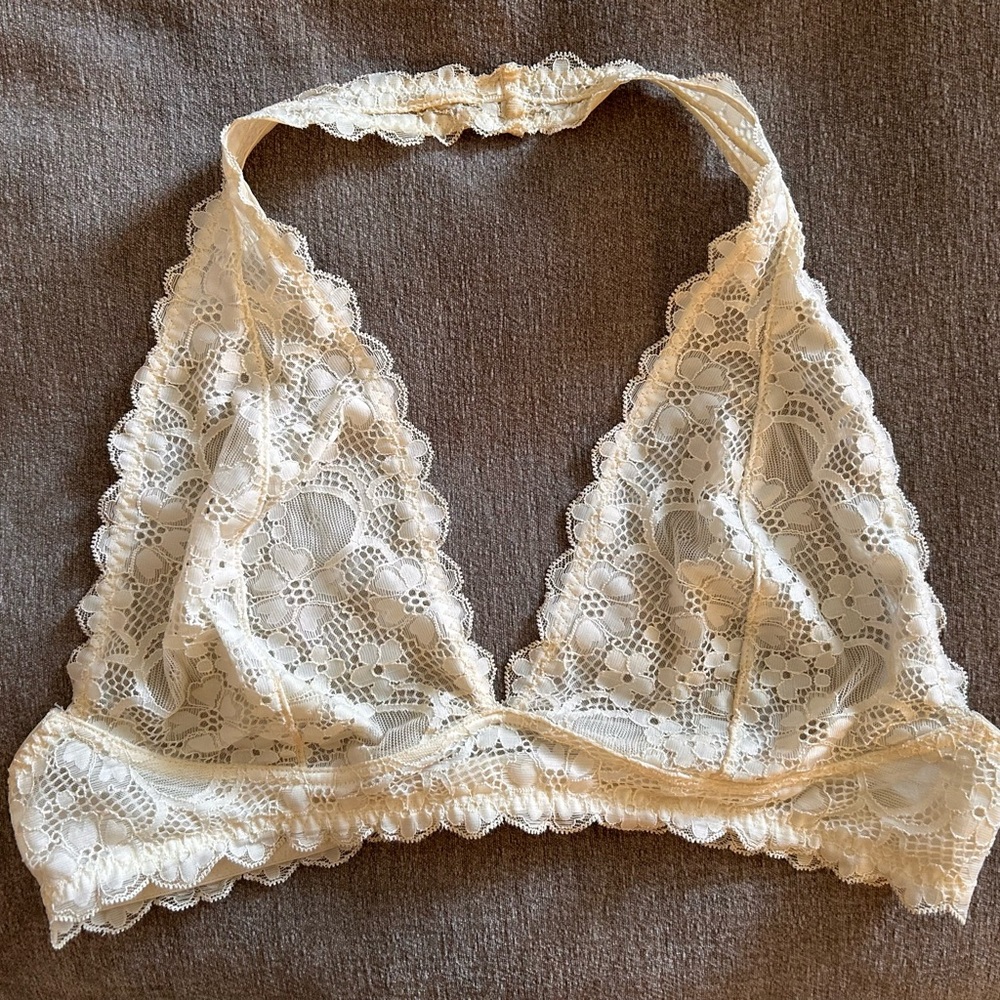 Elegant Cream Lace Bralette